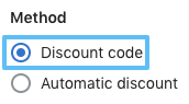 Discount method - code.