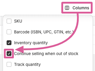 Continue selling when out of stock