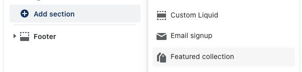 Add section area of Shopify theme customizer.