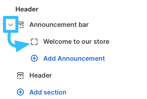 Edit shopify announcement bar