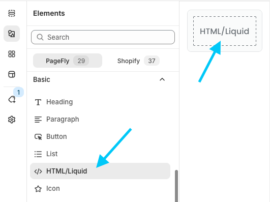 PageFly HTML Liquid element