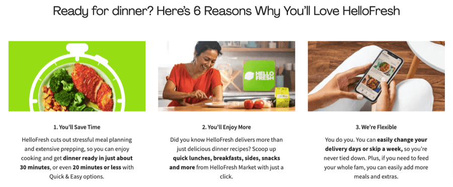 HelloFresh features and benefits