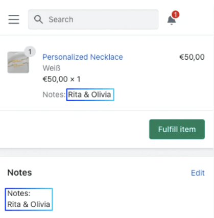 Customer notes
