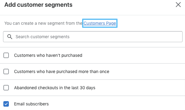 Customer segments.