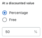 Discount value setting.