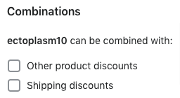 Discount combinations.