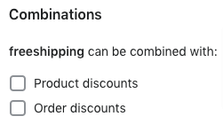 Discount combinations setting.