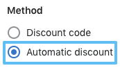 Automatic discount method.