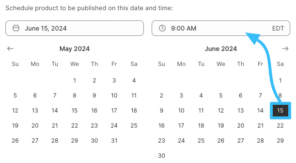 Set publish date and time