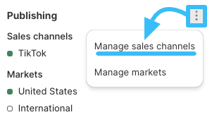 Manage sales channels