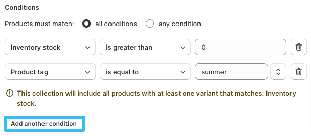 Add multiple conditions