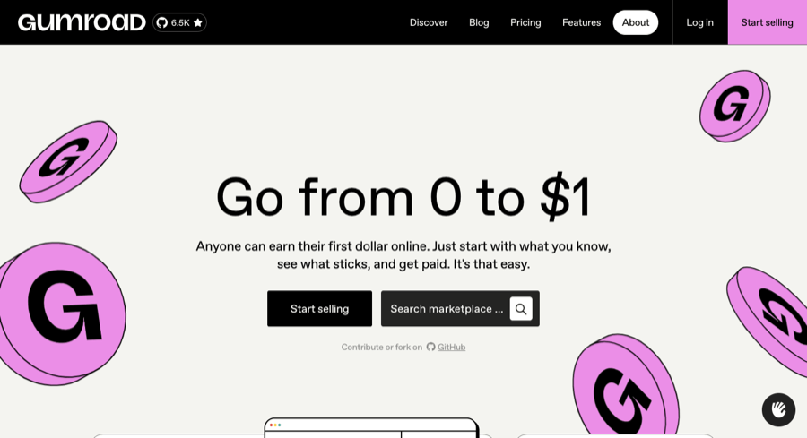 Gumroad Homepage
