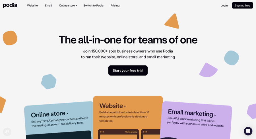Podia Homepage