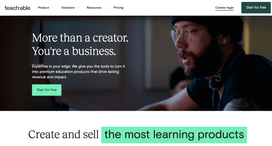 Teachable Homepage