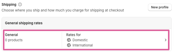 General shipping rates