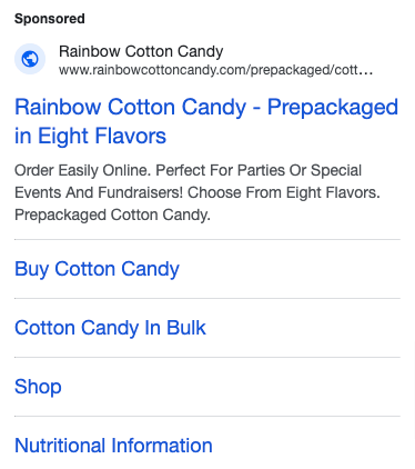 Google Ads search example