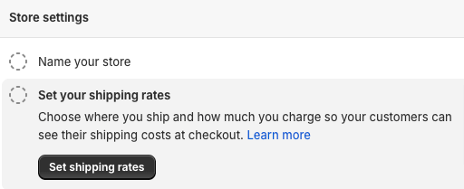 Set shipping rates