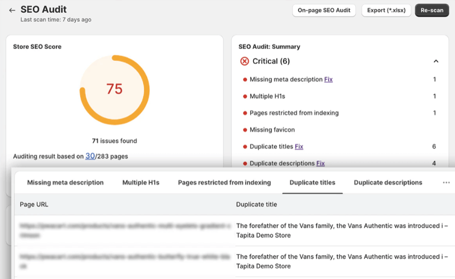 Shopify SEO Audit
