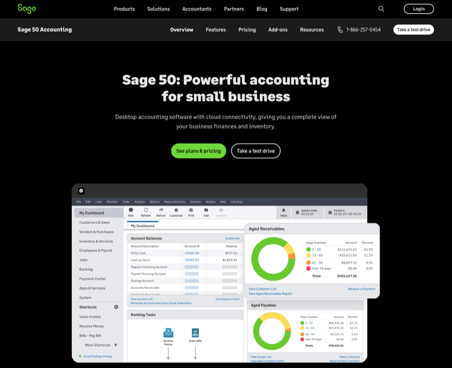 Sage 50 homepage