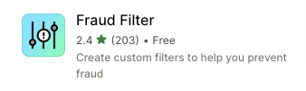 Fraud filter app