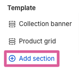 Add section button