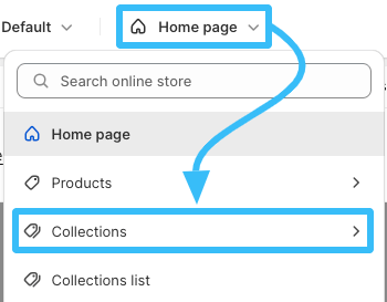 Home page collections