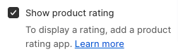 Show product rating