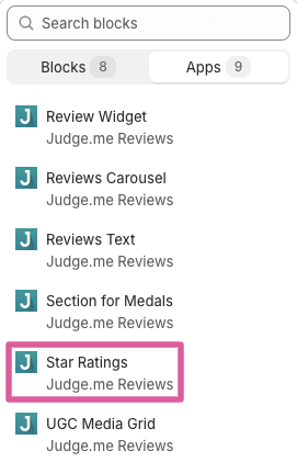 Judge.me star ratings