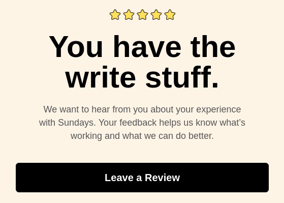 Post-purchase review request email