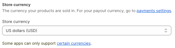 Choose store currency