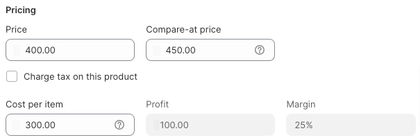 Set shopify product price