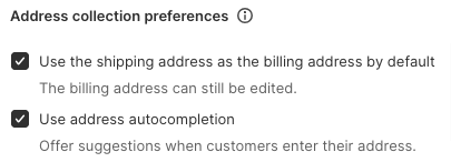 Shopify address collection
