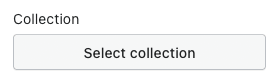 Select collection button within Shopify theme customizer.