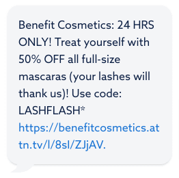 Flash sale SMS example