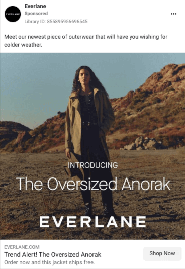 Everlane Facebook ad example