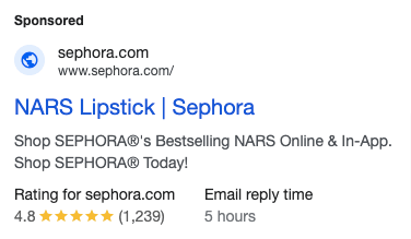 Sephora search ad example