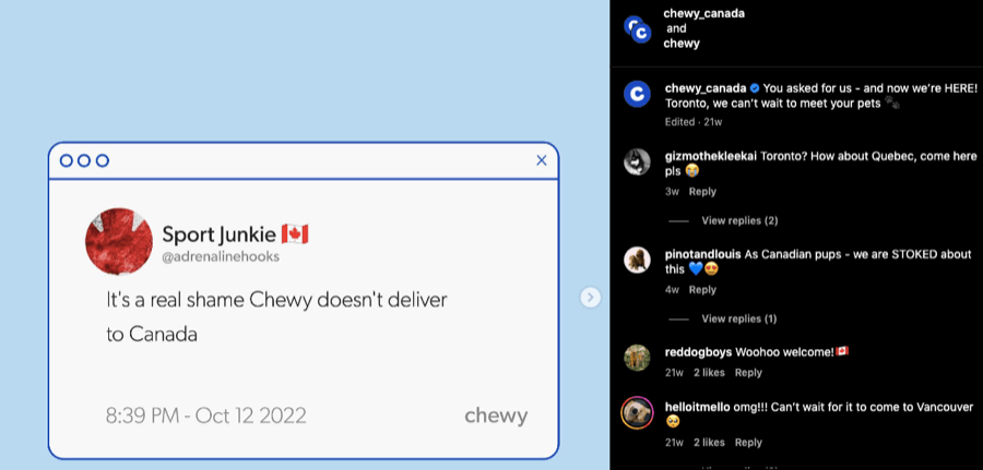 Chewy Canada launch