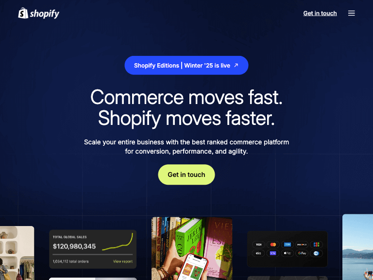 Shopify Plus homescreen