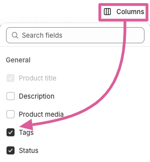 Columns tags