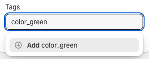 Create new product tag