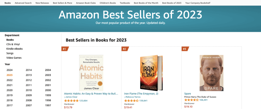 Amazon best selling books
