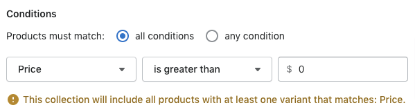 Automated collection conditions.