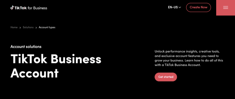 TikTok business account