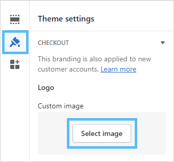 Theme settings checkout logo.