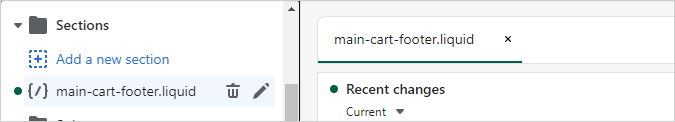 Navigation to cart footer page code.