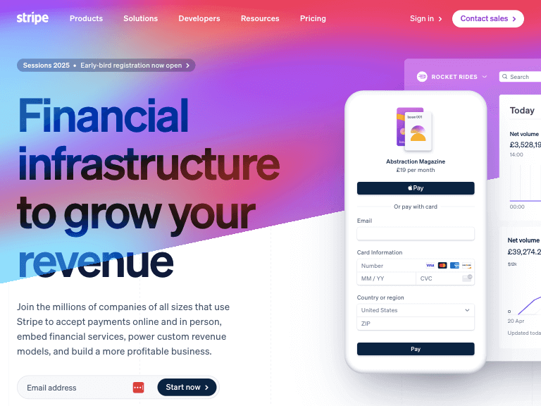 Stripe homepage