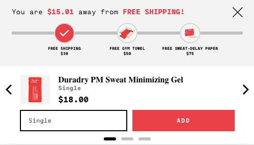 Duradry Free Shipping Cross Sell
